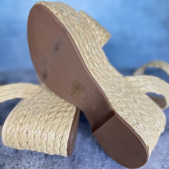 Espadrilles wedges natural tan sandals vacation shoes boho - Picture 8 of 13